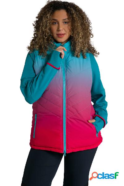 Gilet smanicato double face con gradiente di colore/tinta