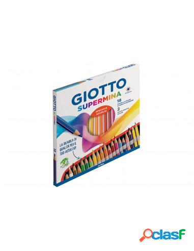 Giotto - Pastelli Giotto Supermina 18 Pezzi + 2 Matite Hb E