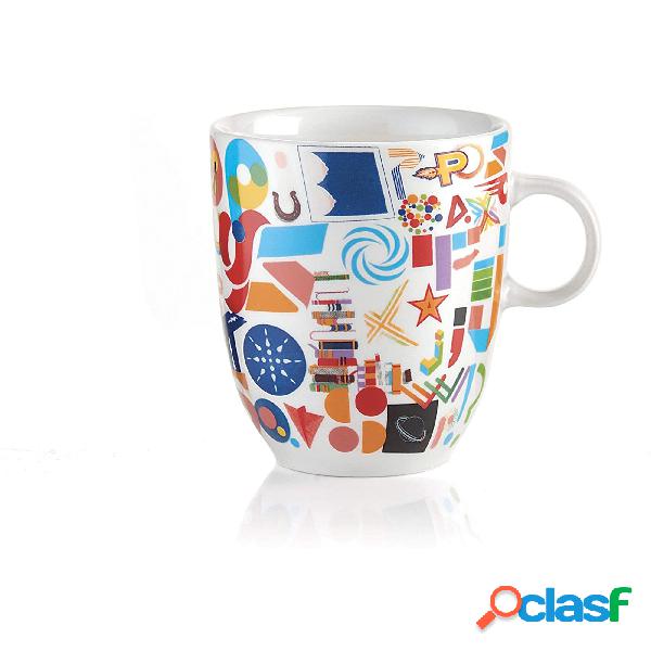 Gocce Alphabet Mug, Porcelain, Multicolore, 8.5 cm