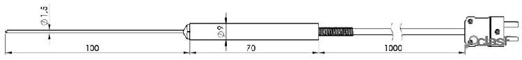 Greisinger GES20-K-1-L01 Sonda termometrica -65 fino a +550