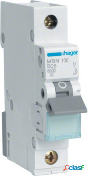 Hager MBN106 MBN106 Interruttore magnetotermico a 1 fase 6 A