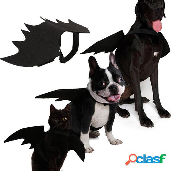 Halloween Cat Bat Wings Collar Harness Decor Puppy Pet Cat