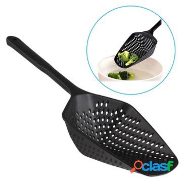 Heat Resistant Large Kitchen Scoop Colander - Black