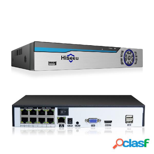 Hiseeu 4K 8MP POE NVR 8CH Audio ONVIF H.265