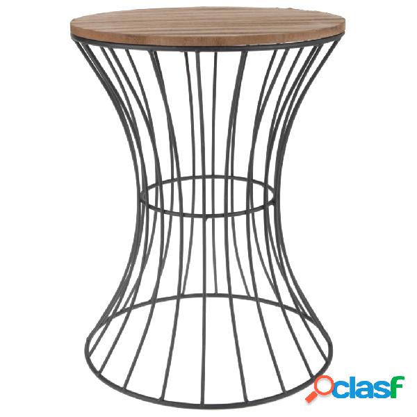 Home&Styling Tavolino di Servizio in Metallo Beige