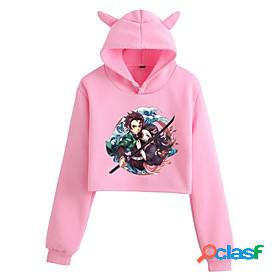 Inspired by Cosplay Demon Slayer Kamado Nezuko Hoodie Crop