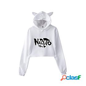 Inspired by Naruto Cosplay Crop Top Hoodie Anime Polyester /