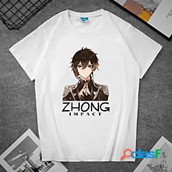 Ispirato da Impatto Genshin Zhongli Maglietta Cartone