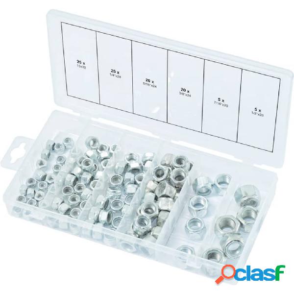 KS Tools Assortimento di Dadi Autobloccanti 100 pz UNF