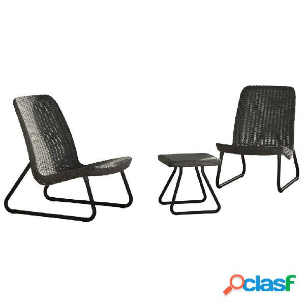 Keter Set Mobili da Patio 3 pz Rio Grafite