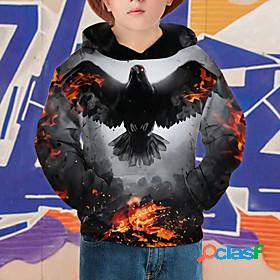 Kids Boys Hoodie Sweatshirt Long Sleeve Black 3D Print Print