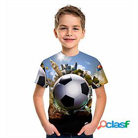 Kids Boys T shirt Short Sleeve 3D Print Graphic Football