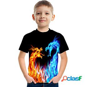 Kids Boys T shirt Tee Dragon Short Sleeve 3D Print Graphic