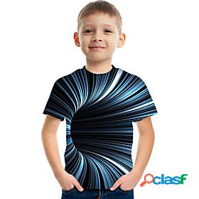 Kids Boys T shirt Tee Short Sleeve Graphic Optical Illusion