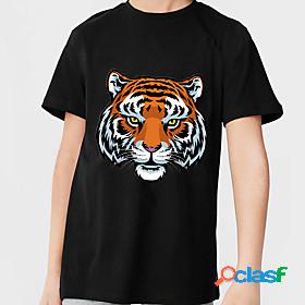 Kids Boys T shirt Tee Short Sleeve White Black Graphic