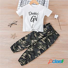 Kids Girls T-shirt Pants Long Sleeve 2 Pieces Black Brown