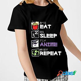 Kids Girls T shirt Tee Short Sleeve Anime Graphic Letter