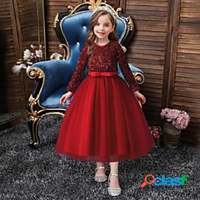 Kids Little Dress Girls Plain Party Performance Tulle Dress