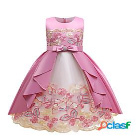 Kids Little Girls Dress Floral Performance A Line Dress Mesh