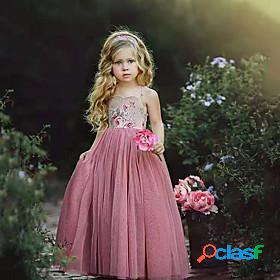 Kids Little Girls Dress Floral Tutu Dresses Mesh Print