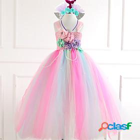 Kids Little Girls Dress Flower Mermaid Party Birthday Tulle