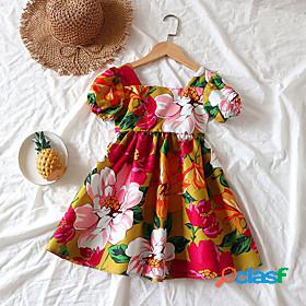 Kids Little Girls Dress Flower Rose Festival Sheath Dress