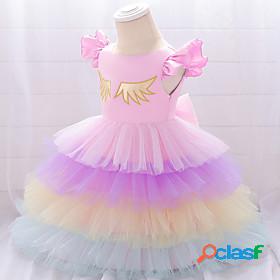 Kids Little Girls Dress Patchwork Special Occasion A Line