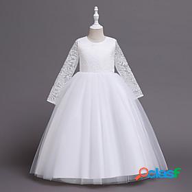 Kids Little Girls Dress Patchwork Wedding Birthday A Line