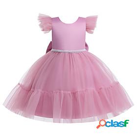 Kids Little Girls Dress Plain Party Daily Tulle Dress Beaded