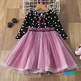 Kids Little Girls Dress Polka Dot Graphic Casual Daily A