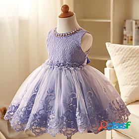 Kids Little Girls Dress Solid Color Paisley Party / Evening
