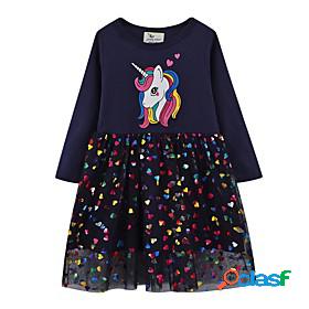 Kids Little Girls Dress Unicorn Casual Daily T Shirt Dress