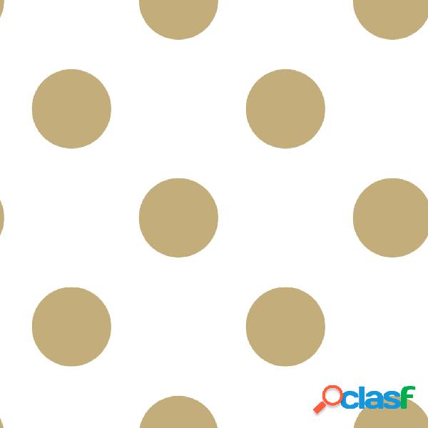 Kids at Home Carta da Parati Dotty Gold Bianco e Oro 100105