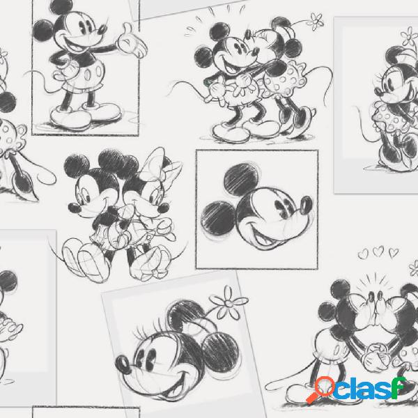 Kids at Home Carta da Parati Mickey and Minnie Nera e Bianca