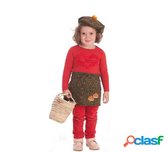 Kit di castagnera per bambina: grembiule e cappello con