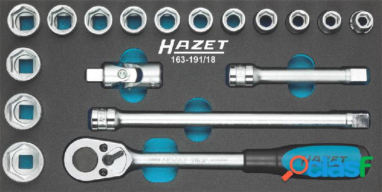 Kit di chiavi a bussola metrico 1/2 (12.5 mm) 18 parti Hazet