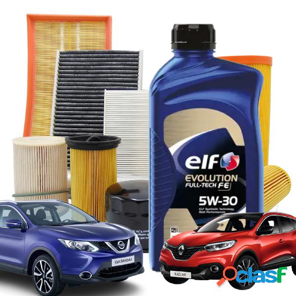 Kit tagliando Filtri + olio ELF 5w30 FE Nissan Qashqai J11