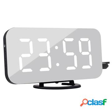 LED Alarm Clock with Dual USB Charging Ports EN8813 - Black