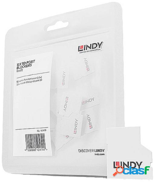 LINDY Blocco porta SD Kit da 10 Bianco Senza chiavi 40479