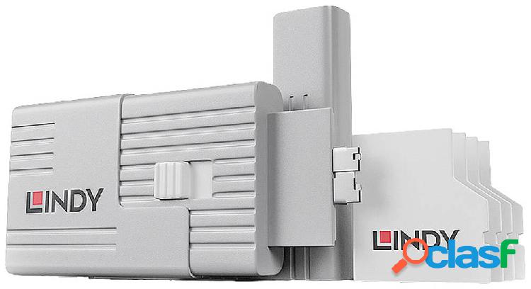 LINDY Blocco porta SD Kit da 4 Bianco incl. 1 chiave 40478