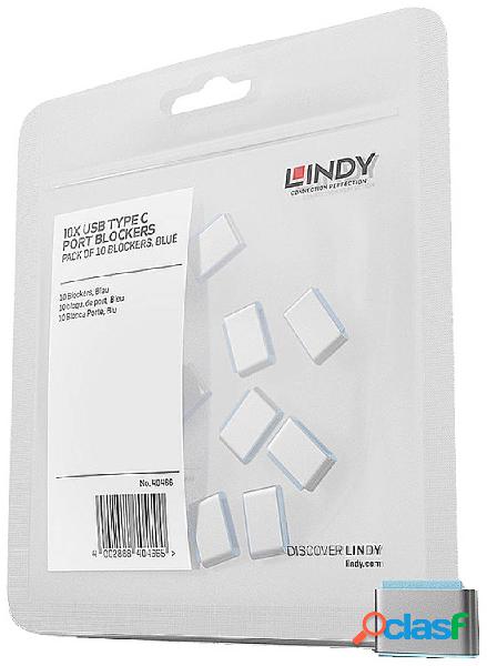 LINDY Blocco porta USB-C™ Kit da 10 Blu Senza chiavi 40466