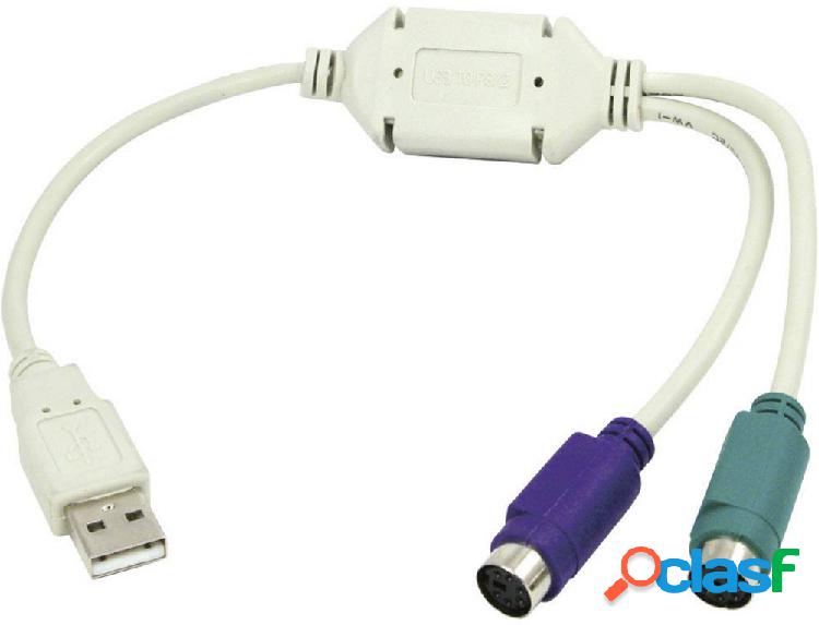 LogiLink USB 1.1 Cavo [1x Spina A USB 1.1 - 2x Presa PS/2]