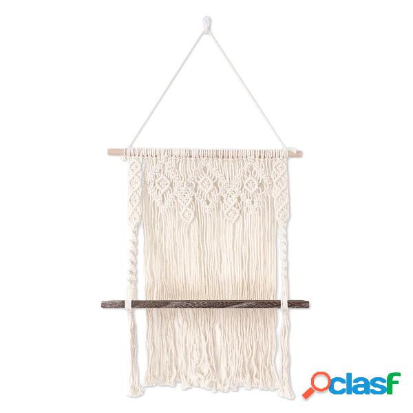 Macrame Plant Hanger Platform Basket Bohemian Hand Woven