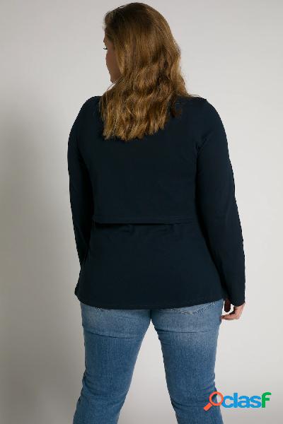Maglia Bellieva con drappeggi elastici, maniche a 3/4 e