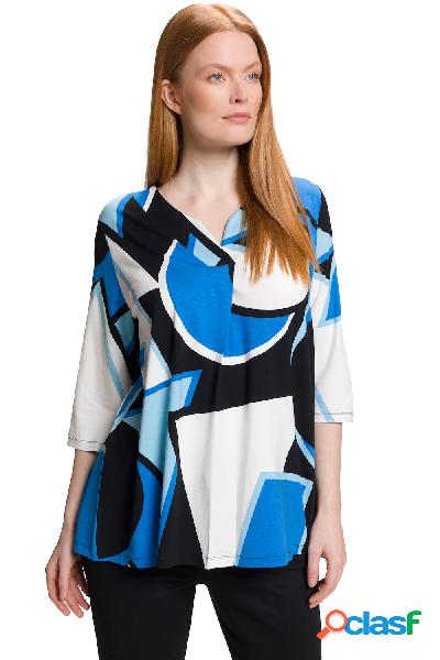 Maglia, classic, scollo a tunica, maniche a 3/4, Donna,
