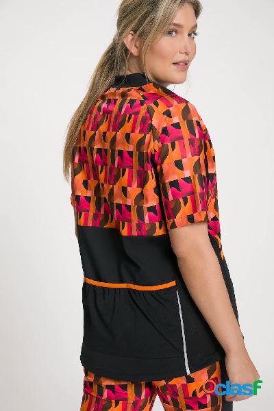 Maglia da ciclismo con protezione UV 50+, collo alto, mezze