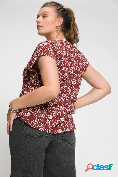 Maglia dal taglio oversize con fiori, scollo a girocollo e
