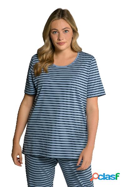Maglia del pigiama in cotone biologico a righe con scollo a
