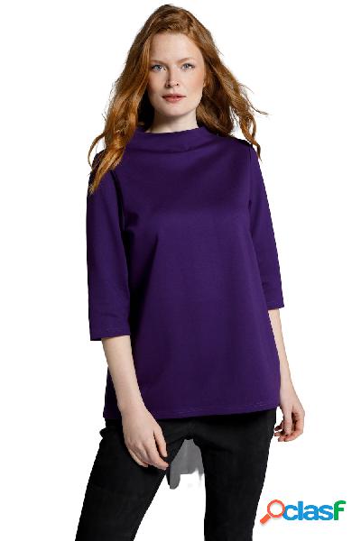 Maglia lunga in jersey punto Roma con colletto alto e