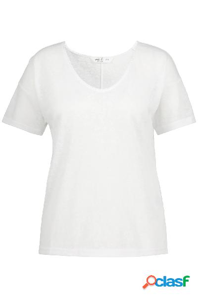 Maglia oversize con scollo a V e mezze maniche in jersey